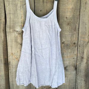 Flax long strappy tank linen and cotton in pale lavender